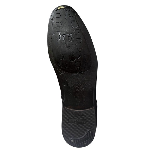 Salvatore Ferragamo Gancini Leather Monk Strap Ankle Boots Black US 8 1/2 Wide - Picture 15 of 16